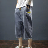 Men Jeans Summer Baggy Straight Trousers Casual Denim Shorts