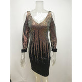Women Evening Gown Sexy Flashing Sequins Dress Party Dress