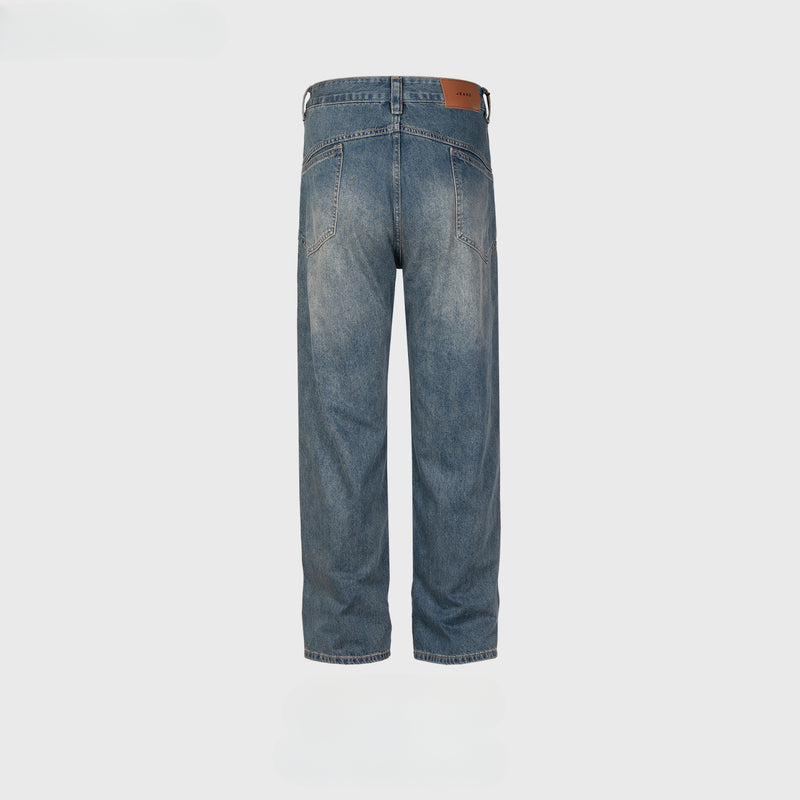 MIJKO Men Vintage Pants MIJKO Washing Water Old Rock Trousers Men's and Women's Denim