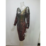 Women Evening Gown Sexy Flashing Sequins Dress Party Dress