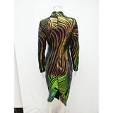 Women Evening Gown Autumn and Winter round Neck Long Sleeve Serpentine Sequined Sexy Dress