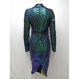 Women Evening Gown Autumn and Winter round Neck Long Sleeve Serpentine Sequined Sexy Dress