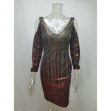 Women Evening Gown Sexy Flashing Sequins Dress Party Dress