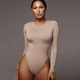 Women Jumpsuit Winter Slim Fit round Neck Long Sleeves Jumpsuit