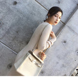 Women Maxi Dress Autumn and Winter V-neck Slim Knit Dress