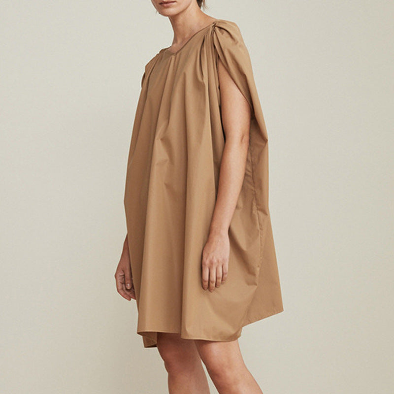 Women Dresses Casual Sleeveless Dress Summer V-neck Bucket Dress (Qymy0409)
