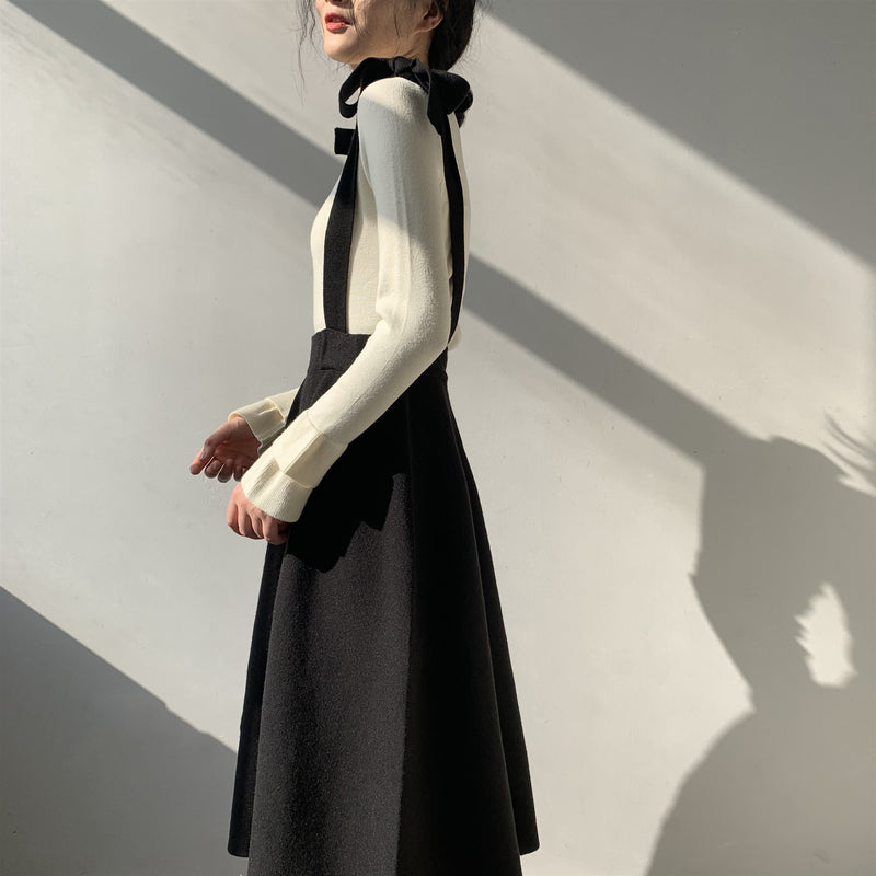 Women Knitted Skirt Suspender Skirt Casual Skirt