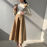 Women Knitted Skirt Suspender Skirt Casual Skirt