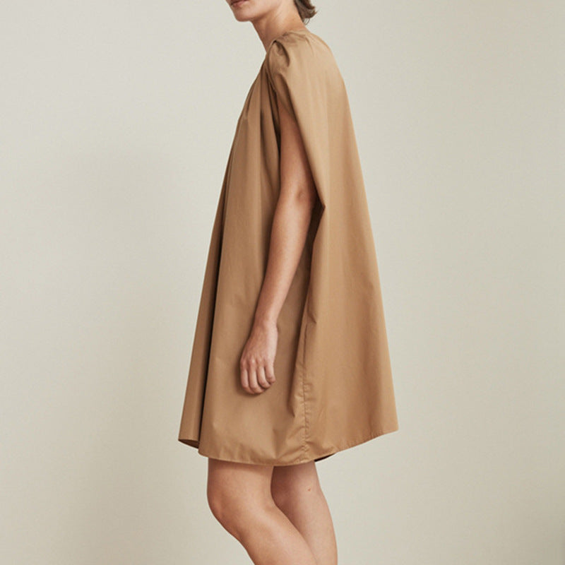 Women Dresses Casual Sleeveless Dress Summer V-neck Bucket Dress (Qymy0409)