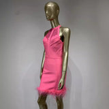 Women Dresses Bandage Dress Feather Hip Bag Party Dress (Ont0408)