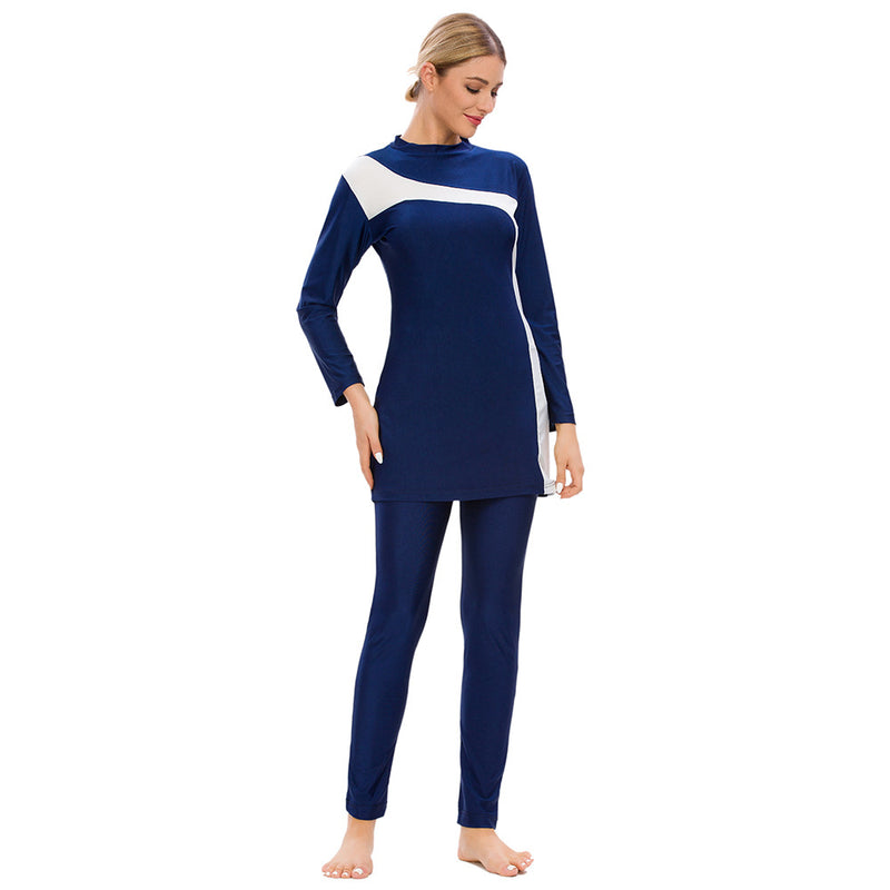 Muslim Bathing Suits plus Size Splicing Three-Piece Set Beach Swimsuit M081