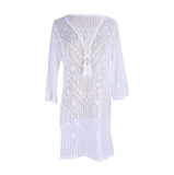 Women Knit Beach Cover Knitted Hollow out Beach Cover-up