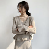 Women Cardigan Sweater Knitted Cardigan Top Slim Fit Sweater Coat 8t8015
