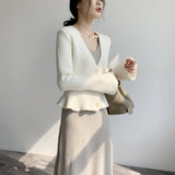Women Cardigan Sweater Knitted Cardigan Top Slim Fit Sweater Coat 8t8015