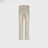 MIJKO Men's Vintage Pants MIJKO Men's Women's Trousers Washed Old Jeans