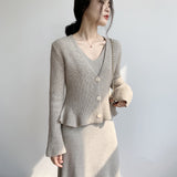 Women Cardigan Sweater Knitted Cardigan Top Slim Fit Sweater Coat 8t8015