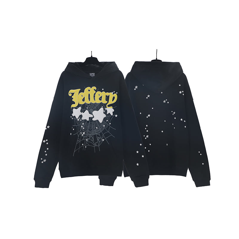 Sp5der Hoodie Cobweb Puff Print Pure Cotton