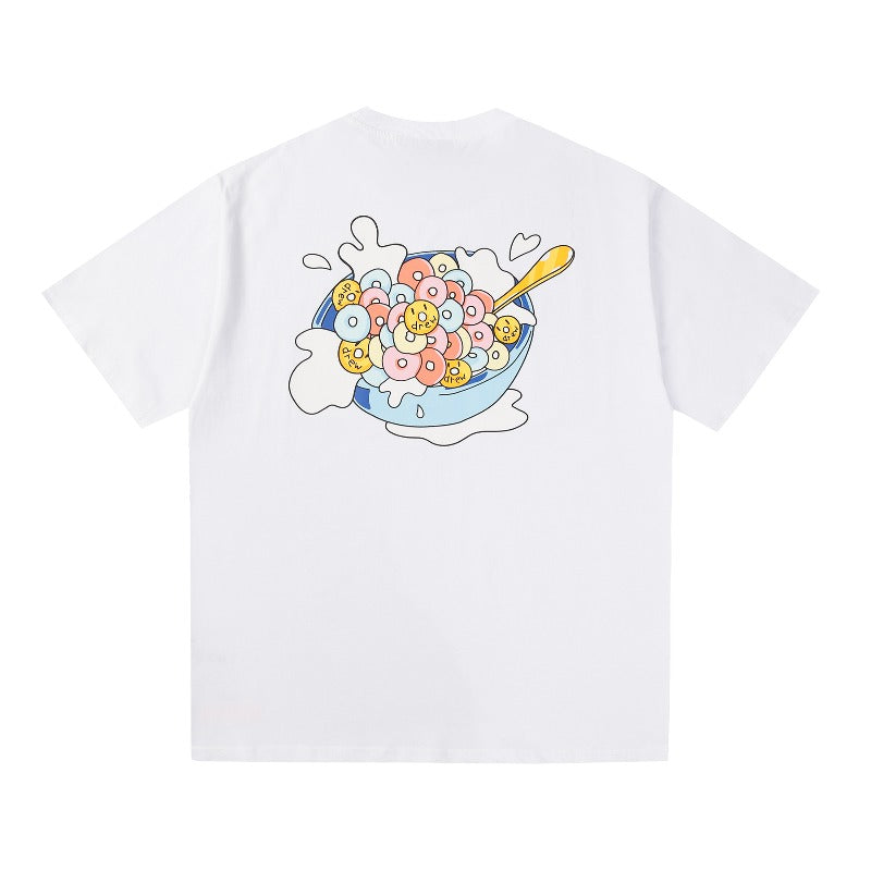 Drew house t shirt d@ew cartoon candy pattern round neck pullover short sleeves