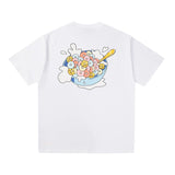 Drew house t shirt d@ew cartoon candy pattern round neck pullover short sleeves