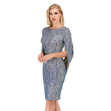 Women Evening Gown Sexy One-Sleeve Sequins Dress Nightclub Party Dress