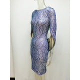 Women Evening Gown Sexy One-Sleeve Sequins Dress Nightclub Party Dress