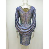 Women Evening Gown Sexy One-Sleeve Sequins Dress Nightclub Party Dress
