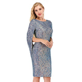 Women Evening Gown Sexy One-Sleeve Sequins Dress Nightclub Party Dress