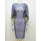 Women Evening Gown Sexy One-Sleeve Sequins Dress Nightclub Party Dress