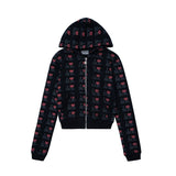 Ashley williams outfit: "i love me" set - heart print zip-up hoodie & casual sweatpants