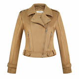 Women Leather Jacket Suede Jacket Autumn Motorcycle Clothing Short Jacket