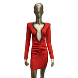 Women Dresses Long Sleeve Hip Skirt Sexy Nightclub Party Dress (Ont0408)