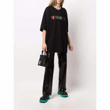Vetements T Shirts VTM Rainbow Letter Rhinestone Loose Short Sleeve T-shirt