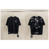 Ch hip-hop t shirts ch short-sleeved cross patch embroiderloosecasualpure cotton american heavy weight