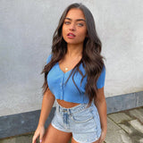 Women T-shirt Summer Slim-Fit Short-Sleeved T-shirt