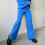 Ladies Leisure Knitwear Polo Collar Sweater Suit Casual Knitted Two-Piece