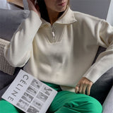 Ladies Leisure Knitwear Polo Collar Sweater Suit Casual Knitted Two-Piece