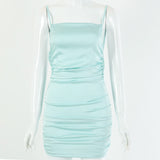 Women Dresses Sexy Suspenders Backless Sheath Dress (Bla0420)