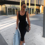 Women Dresses round Neck Slim Fit Sheath Long Dress (Bla0420)