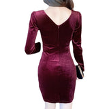 Women Maxi Dress Autumn Winter Sexy Pleuche Dress Dress Skirt