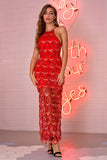 Women's Evening Gown Sexy Sling Backless Formal Dress Tassel Sequins Dress