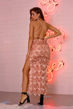 Women's Evening Gown Sexy Sling Backless Formal Dress Tassel Sequins Dress