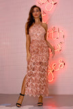 Women's Evening Gown Sexy Sling Backless Formal Dress Tassel Sequins Dress