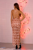 Women's Evening Gown Sexy Sling Backless Formal Dress Tassel Sequins Dress