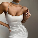 Women Dresses Sexy Slim Rhinestone Sling Dress Backless Hip Skirt (Bla0420)