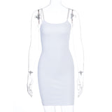Women Dresses Sexy Slim Rhinestone Sling Dress Backless Hip Skirt (Bla0420)