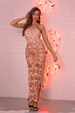 Women's Evening Gown Sexy Sling Backless Formal Dress Tassel Sequins Dress