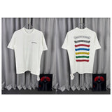 Ch hip-hop t shirts ch short-sleeved rainbow sanskrit logo heavy industry loosecasualpure cotton american heavy weight short-sleeved