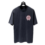 Ch hip-hop t shirts ch short-sleeved graffiti big horseshoe hand-painted washed short-sleeved american casual high street