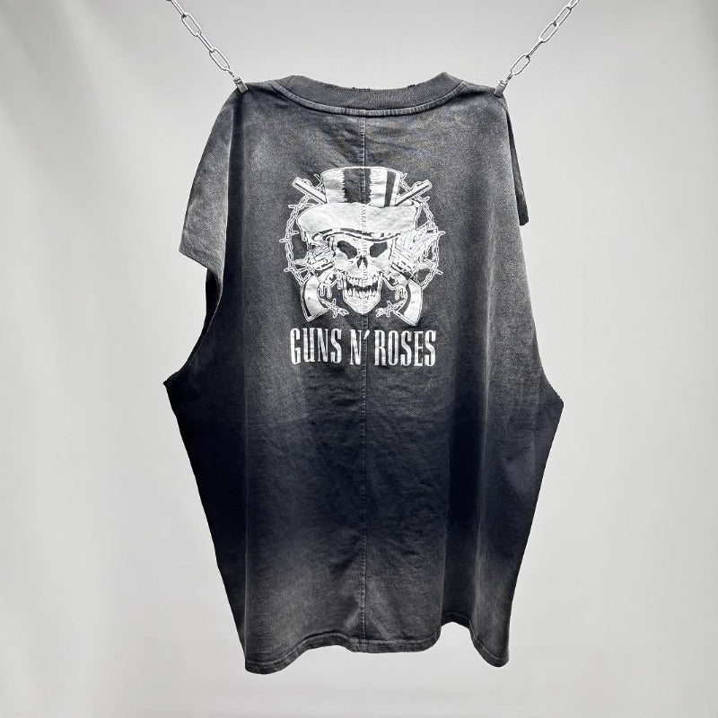 saint m t shirts s.m guns n' roses graphic crewneck pullover tank top