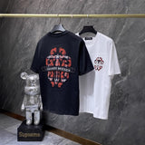 Ch hip-hop t shirts ch short-sleeved sword heavy industry handmade patch embroidery short-sleeved american high street casual versatile